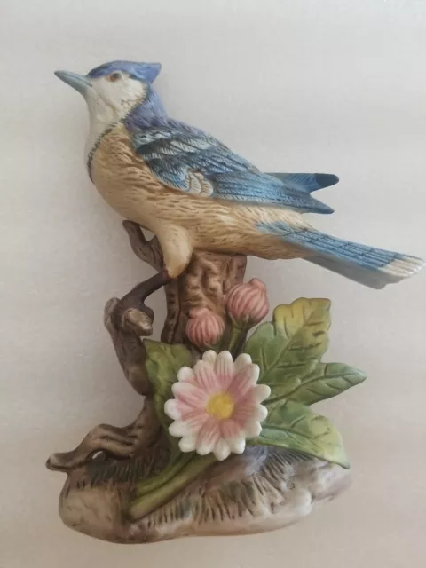 HOMCO PORCELAIN BLUE JAY Figurine #1445 Made in Thailand