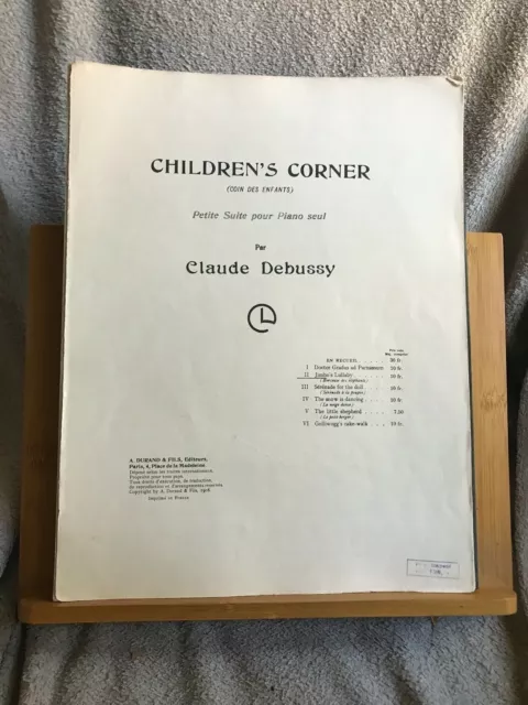 Debussy Jimbo's Lullaby Children Corner n°2 partition piano éd. Durand