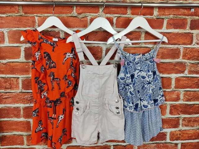 Girls Bundle Age 4-5 Years Next Fatface Dungarees Playsuit Romper Summer 110Cm