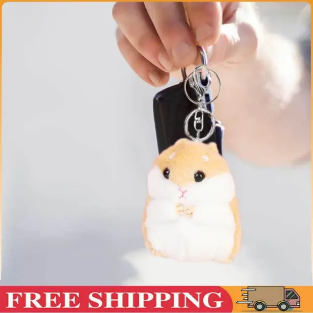 Cartoon Cute Hamster Plush Dolls Keychain Kawaii Backpack Pendants (Yellow) ~