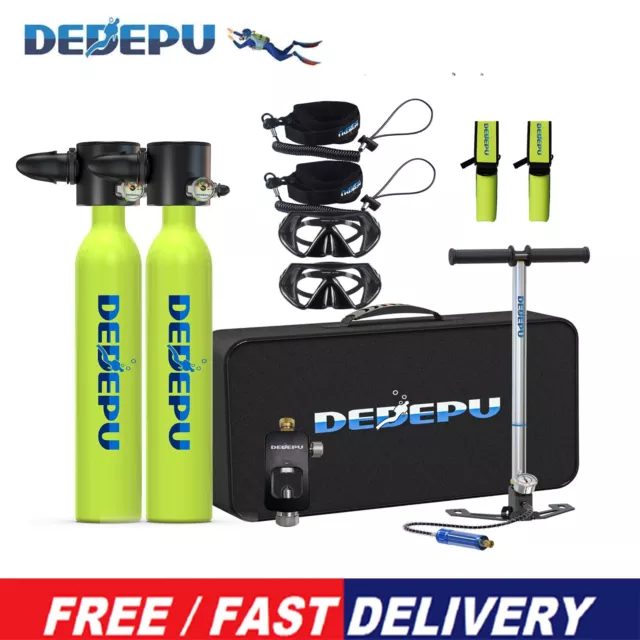 DEDEPU Mini Scuba Diving Tank Kit Equipment 0.5L Scuba Oxygen Tanks W/ Hand Pump