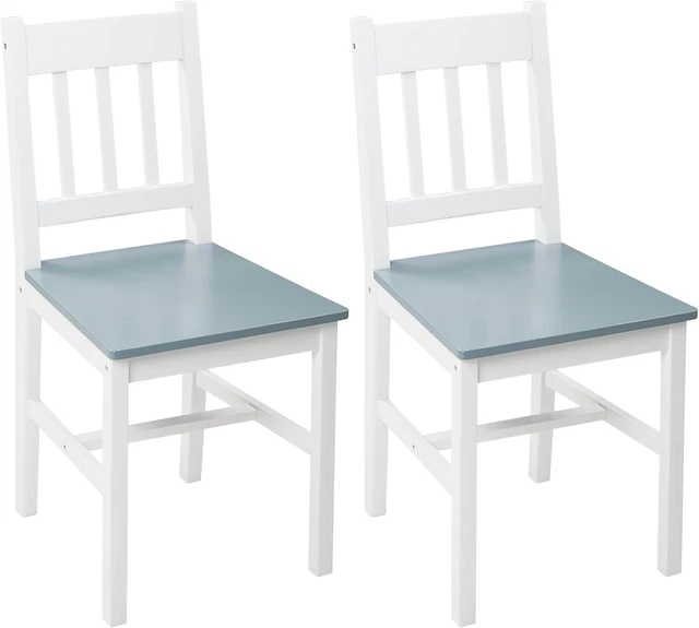 DINING CHAIRS Set of 2, Kitchen Chair with Slat Back, Pine Wood