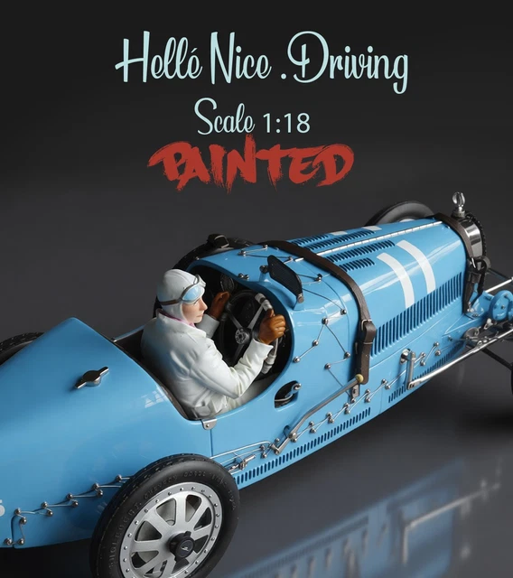 Figurine 1/18 Monique VROOM - Résine, Non Peinte, Pour Ferrari GTO 1962, Boîte Fermée