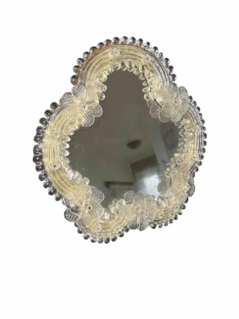 Flowers Re Davide Antique Vanity/Table Mirror Venetian -Murano Glass