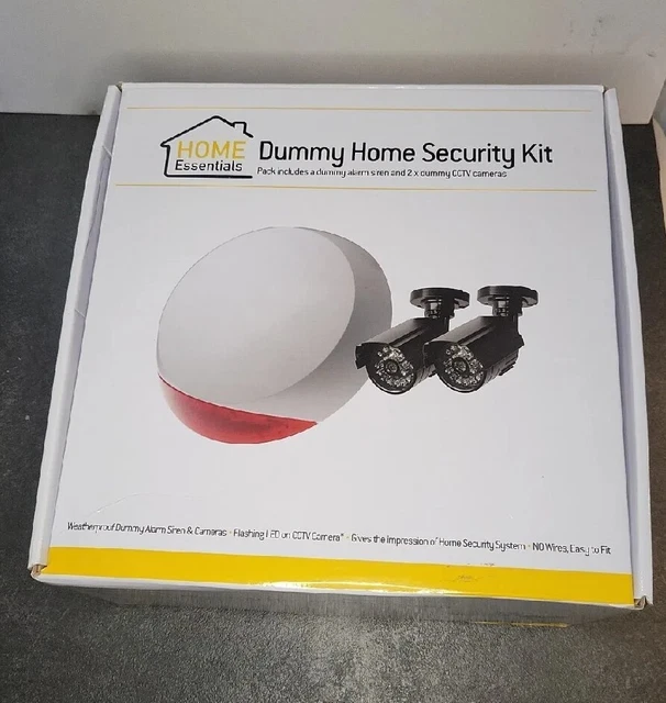 Kit sicurezza domestica fittizia - confezione = 1 x sirena allarme fittizia e 2 x telecamere a circuito chiuso fittizie