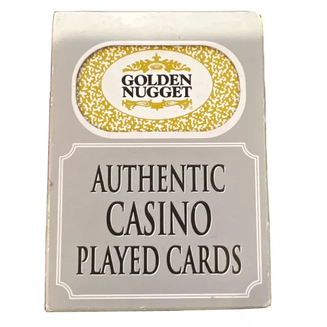 GOLDEN NUGGET Casino Las Vegas Nevada Authentic Played Table Cards Sealed Yellow