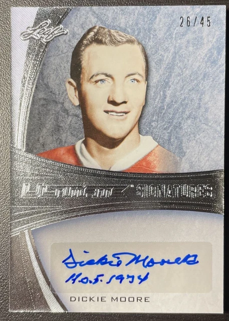 2015-16 Leaf Ultimate Signatures Silver Dickie Moore Auto 26/45 Montreal