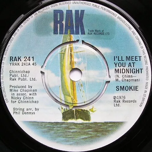 Smokie I'll Meet You At Midnight 7" Single Vinyl Schallplatte 70450