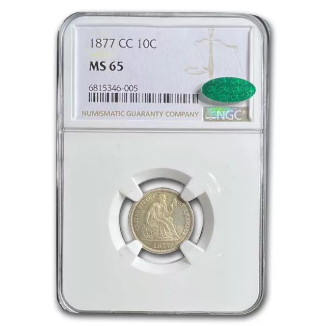 1877-CC Liberty Seated Dime MS-65 NGC CAC