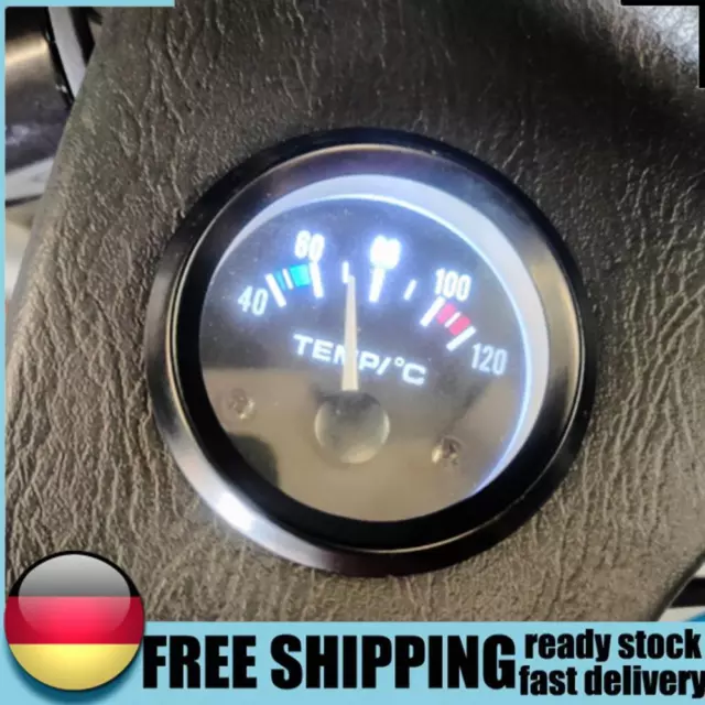 52mm Water Temp Celsius Gauge LED White Light Car Motor Water Temperature Gauge