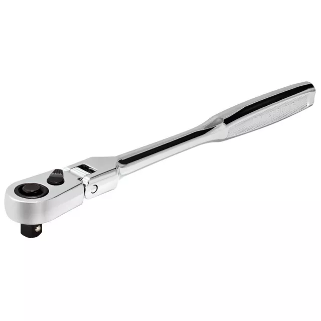 Powerbuilt 1/4 Inch Drive 72 Tooth Pro Tech 7 Inch Long Reach Flex Head Ratchet