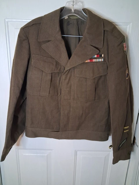 ORIGINAL US ARMY WW2 Ike Jacket - Size 38R Patches & Medals See Photos ...