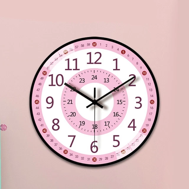 Arte Cartoob Dinosauro circolare orologio da parete rotondo piatto silenzioso orologio senza ticchettio per la cucina camera da letto Home Office Scuola Kid Boys Girls Orologi