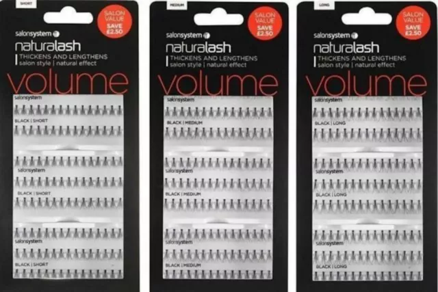 Salon System Naturalash Individual Eyelashes Volume - Black Short Medium Long