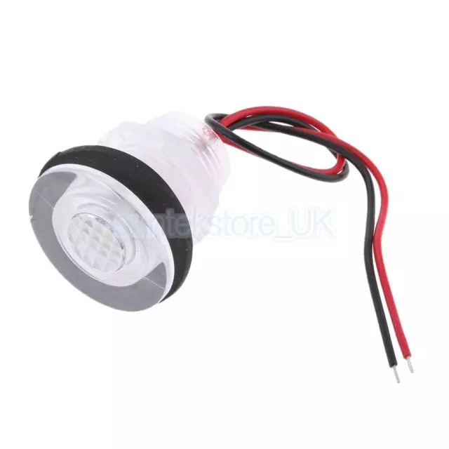 Round White LED Livewell Courtesy Light Marine Boat Cabin 12V Waterproof