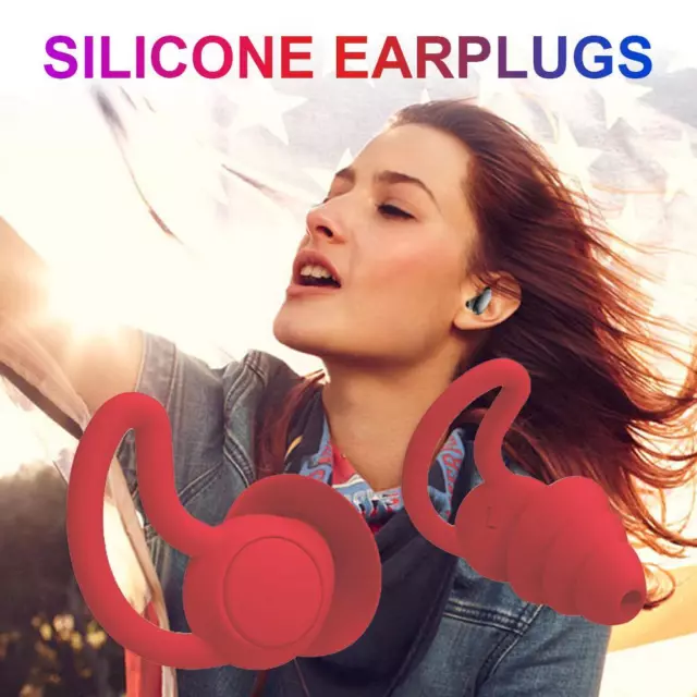 LF# Silicone Ear Plugs Sound Insulation Anti Noise Sleeping Earplugs (Red)