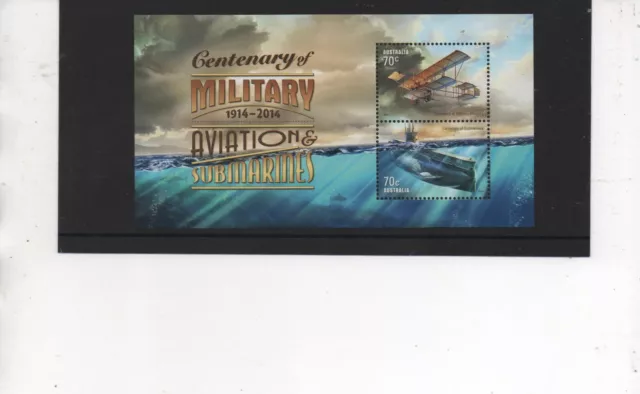 Australia 2014 Centenary of Military Aviation & Submarines Miniature Sheet MNH