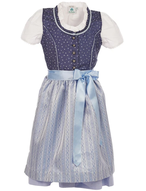 Isar-Trachten Bambini Dirndl " Valerie " 3-tlg. Con Camicetta 43212 per Party -