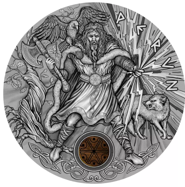 2018 Niue $2 - PERUN Thunder Slavic Gods-2 Oz Antique Finish Silver Coin