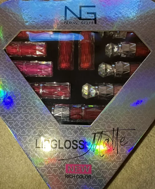 New Girl Lip Gloss Matte New Rich Colour Lipgloss Gift Set 12 Colours In Box