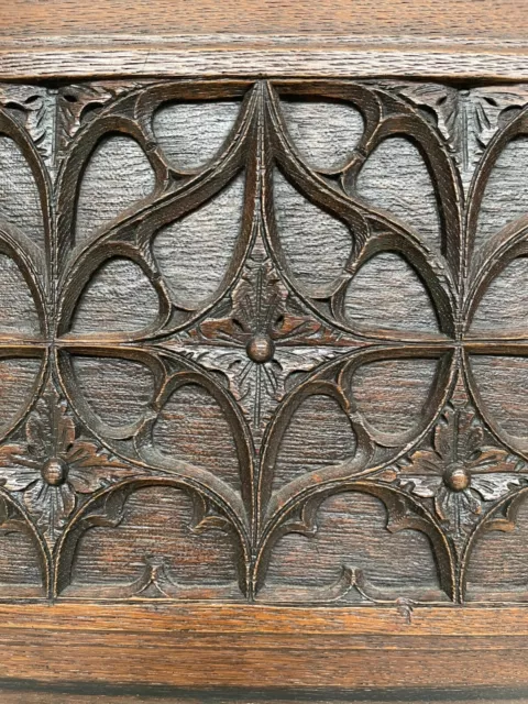 An Exceptional French Gothic Revival Church panel carved oak circa 1880-1