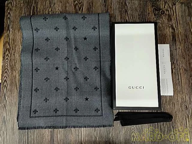 GUCCI Scarf Wool Bee & Star Accessory Men's Made in Italy used From Japan