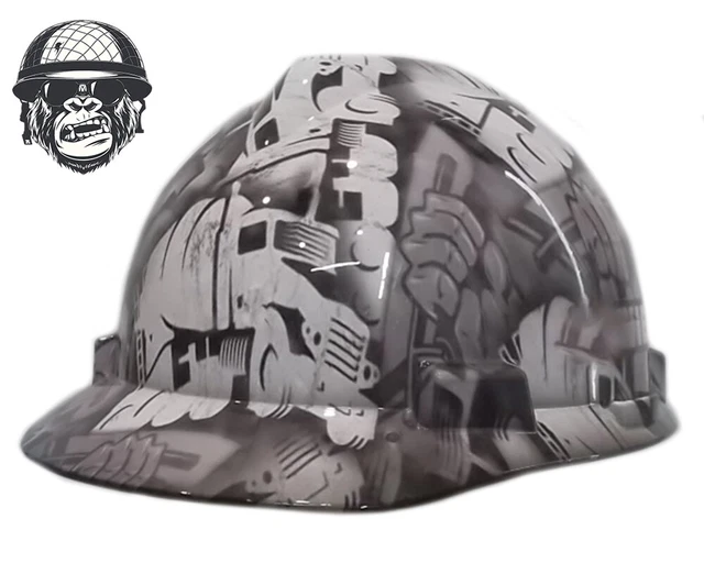 CUSTOM HYDROGRAPHIC SAFETY Hard Hat Mining Industrial CONCRETER CAP 46