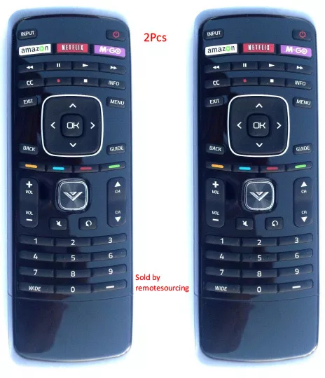 2Pcs Vizio XRT112 LED Smart Internet TV Remote with Amazon, Netflix & M-GO Keys