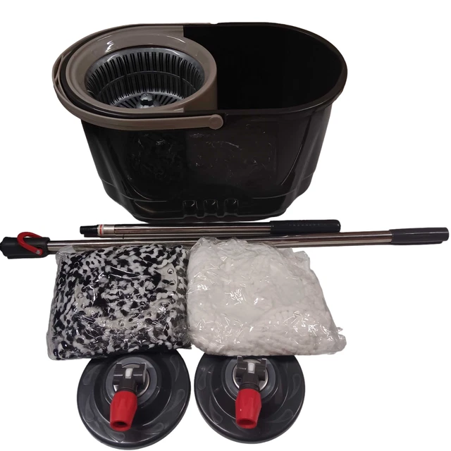 Magic Mop 360° Spin Mop System with Bucket and 2 Mop Heads, Gray + Free Shipping