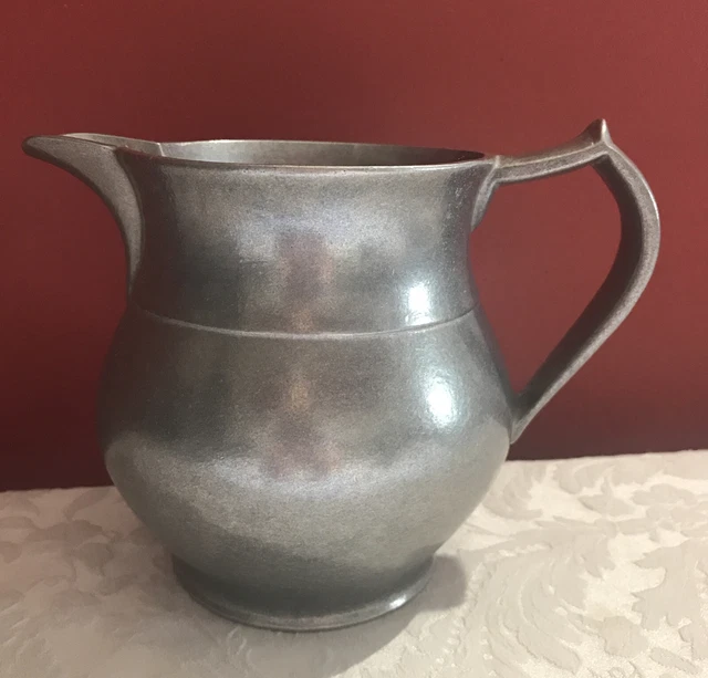 Vintage Wilton Armetale Plough Pewter English Tavern Water Pitcher USA 6”