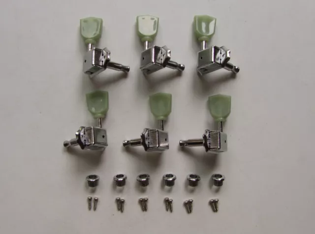 Chrome Deluxe Tuning Pegs Keys LP Guitar Tuners Machine Heads 3L3R!