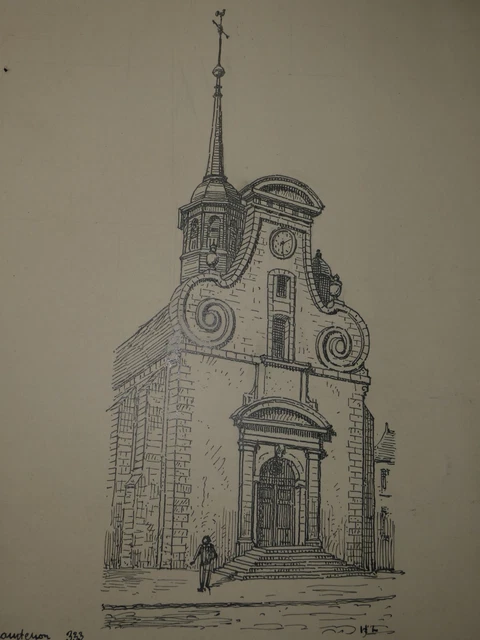 Dessin Original Signé Henri Laffillee - Monument Choragique De Lysicrate - Architecture