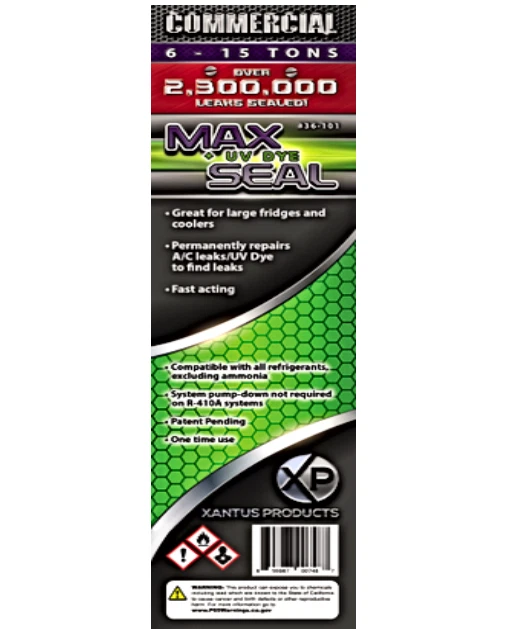 Xantus Products 36-101 Max Seal +UV Dye Commercial Direct Inject AC Leak Sealant