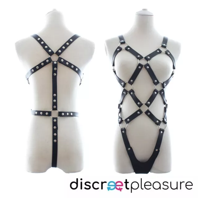 Body Harness Restraint Soft Strap Faux Leather Sexy Corset Fetish BDSM Bondage