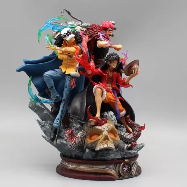 22cm One Piece Figurine Three Captain Anime Figure Kid Law Luffy Decoration Toys 3