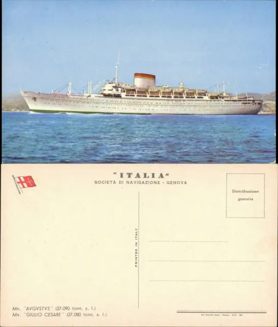 Ansichtskarte  AVGVSTVS GIULIO CESARE Italia Ship Schiff Schiffsfoto AK 1960