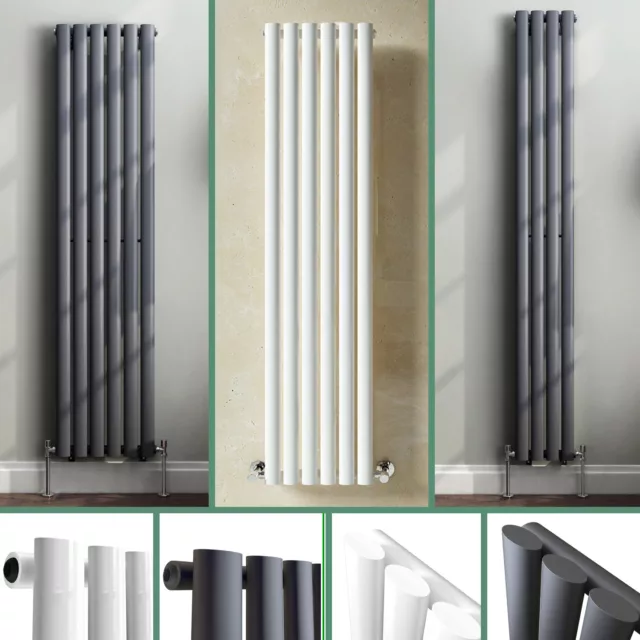 Vertical Oval Column Designer Modern Single Panel Rads Tall Upright Radiator