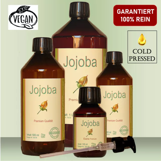 Jojobaöl Gold kaltgepresst für Haut- u. Haarpflege 100ml, 250ml, 500ml, 1Liter