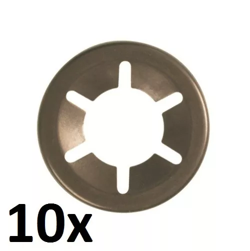 10x Starlock Stahl lackiert 15 mm Unterlegscheibe Achs Sicherungsscheibe