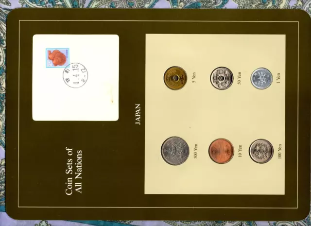 Coin Sets of All Nations Japan UNC 1,5,10,500 Yen 1989 100,50 Yen 1988