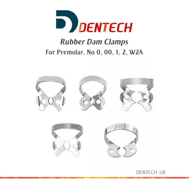 Rubber Dam Clamps Dental Dentist Restorative Premolar Set Of 5 German Steel CE
