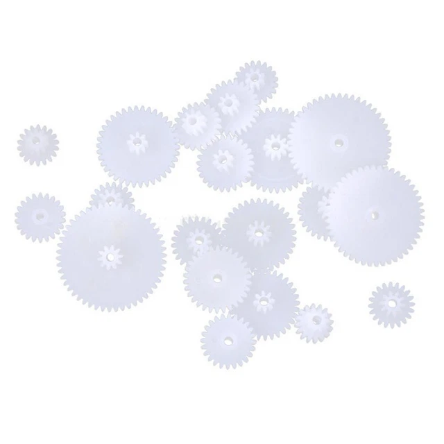 Kit De 19 Engrenages En Plastique - Tailles Variées, Pour Projets DIY, Robots, Voitures Jouets - Module 0.5