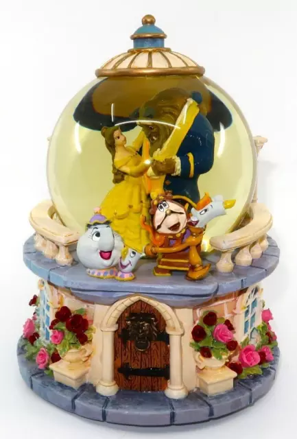 Disney Beauty & the Beast Dancing Rose Garden Musical Snow Globe, 8"