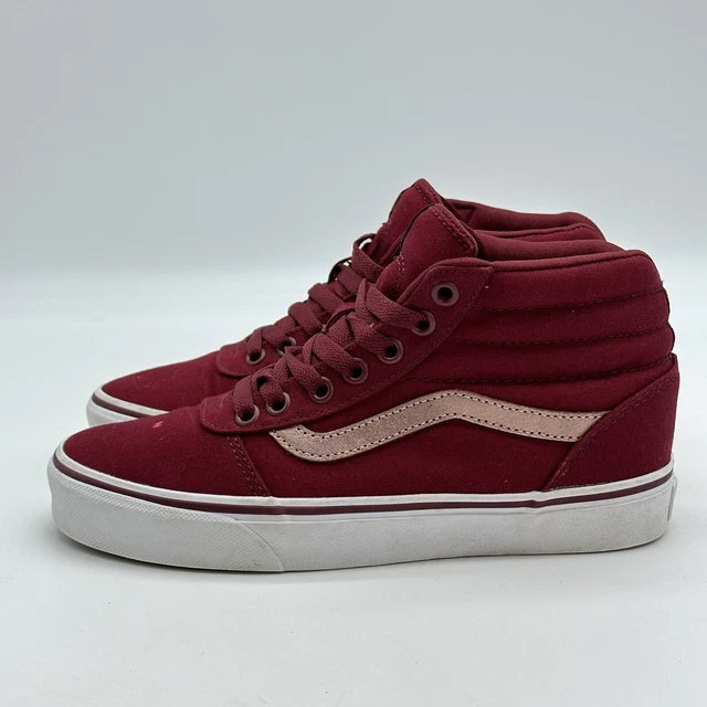 Vans Ward Hi Top Burgundy Skate Shoe Sneakers Women’s Size 6.5 Read Desc.