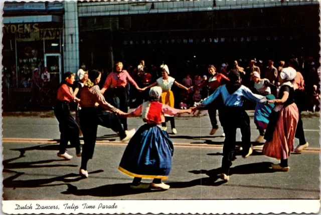 Postcard Dutch Dancers Tulip Time Holland Michigan B68