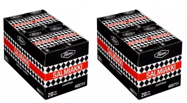 FAZER 40 x 40g SALMIAKKI LOT Finland (two retail packs)