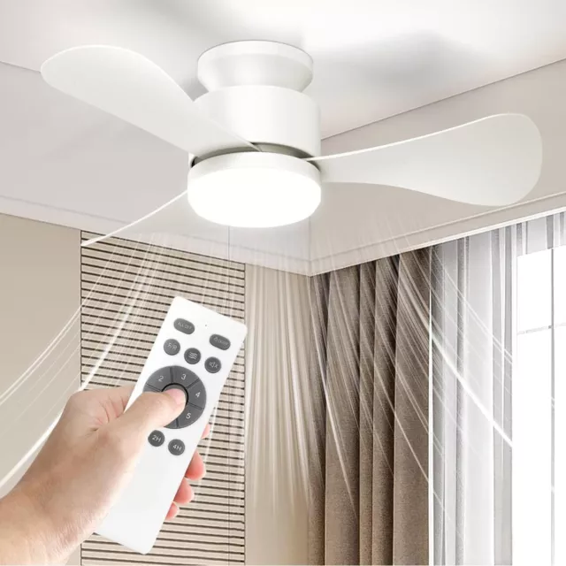 Ventilador de Techo Silencioso Blanco 71cm Motor DC + Luz