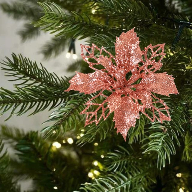 10 cm fleurs paillettes de poinsettia pour ajouter du charme à la décoration d