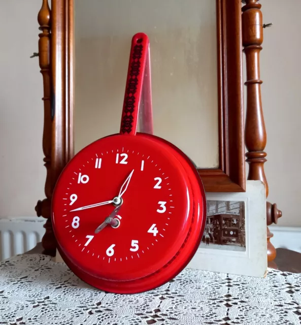 Vintage clock/ Aradora/ Pan/ wall clock/mechanical/ wind up clock/ Romania