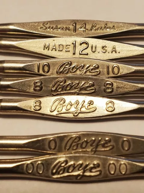 Boye Bates Vtg Steel Crochet Hook Lot of 7